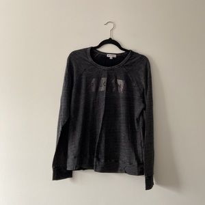 Peloton Logo Heather Charcoal Grey Long Sleeve Soft Shirt Top Size Large